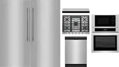 6 Piece Package Includes Refrigerator, Freezer, Cooktop, Wall Oven, Hood And Dishwasher