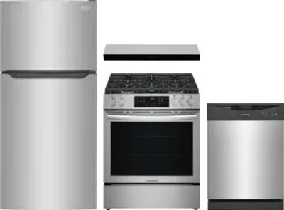 4 Piece Package Includes Refrigerator, Range, Hood And Dishwasher