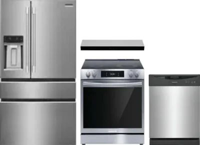 4 Piece Package Includes Refrigerator, Range, Hood And Dishwasher