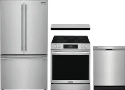 4 Piece Package Includes Refrigerator, Range, Hood And Dishwasher