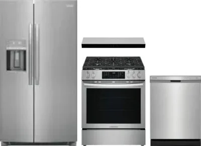 4 Piece Package Includes Refrigerator, Range, Hood And Dishwasher