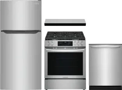 4 Piece Package Includes Refrigerator, Range, Hood And Dishwasher