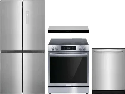 4 Piece Package Includes Refrigerator, Range, Hood And Dishwasher