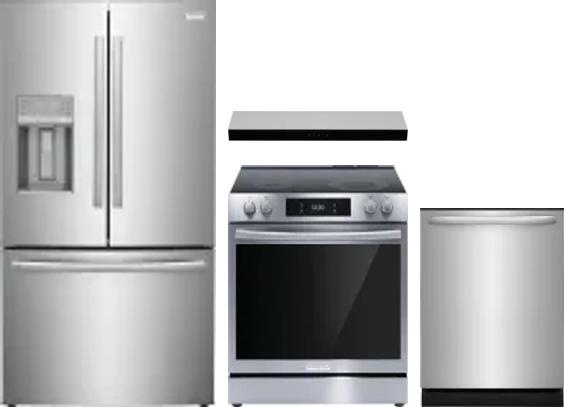 4 Piece Package Includes Refrigerator, Range, Hood And Dishwasher
