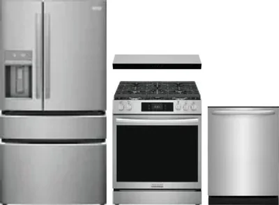 4 Piece Package Includes Refrigerator, Range, Hood And Dishwasher