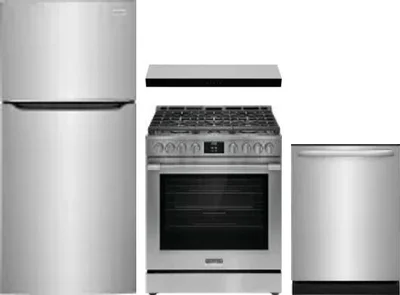 4 Piece Package Includes Refrigerator, Range, Hood And Dishwasher