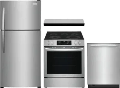 4 Piece Package Includes Refrigerator, Range, Hood And Dishwasher