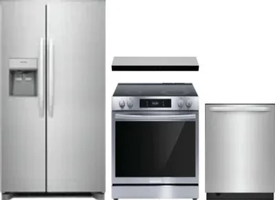 4 Piece Package Includes Refrigerator, Range, Hood And Dishwasher