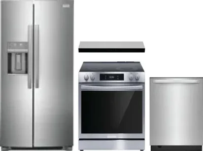 4 Piece Package Includes Refrigerator, Range, Hood And Dishwasher