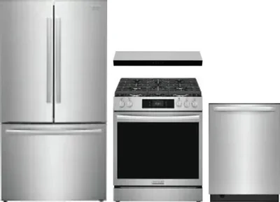 4 Piece Package Includes Refrigerator, Range, Hood And Dishwasher