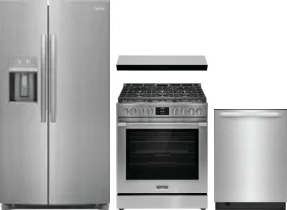 4 Piece Package Includes Refrigerator, Range, Hood And Dishwasher