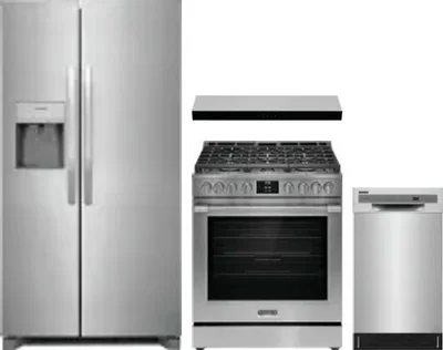 4 Piece Package Includes Refrigerator, Range, Hood And Dishwasher
