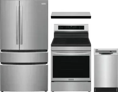 4 Piece Package Includes Refrigerator, Range, Hood And Dishwasher