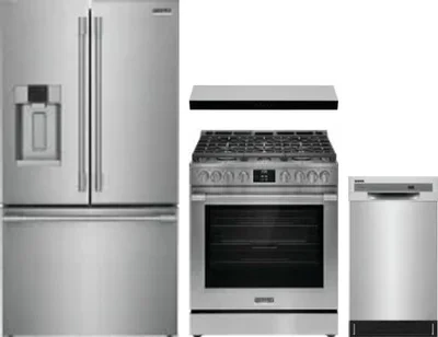 4 Piece Package Includes Refrigerator, Range, Hood And Dishwasher