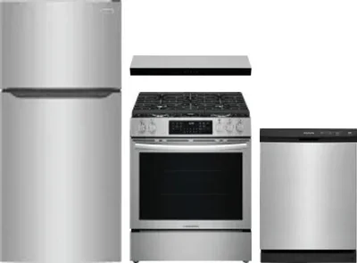 4 Piece Package Includes Refrigerator, Range, Hood And Dishwasher