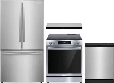 4 Piece Package Includes Refrigerator, Range, Hood And Dishwasher