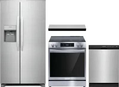 4 Piece Package Includes Refrigerator, Range, Hood And Dishwasher