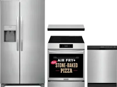 4 Piece Package Includes Refrigerator, Range, Hood And Dishwasher