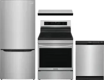 4 Piece Package Includes Refrigerator, Range, Hood And Dishwasher