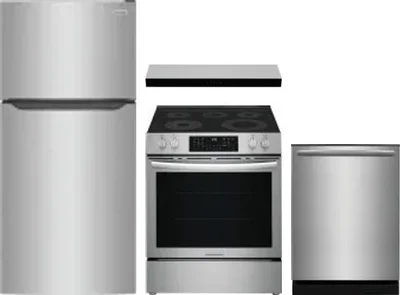 4 Piece Package Includes Refrigerator, Range, Hood And Dishwasher