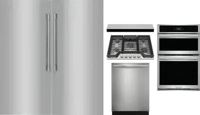 6 Piece Package Includes Refrigerator, Freezer, Cooktop, Wall Oven, Hood And Dishwasher