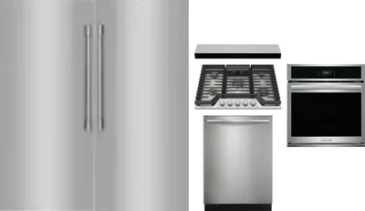 6 Piece Package Includes Refrigerator, Freezer, Cooktop, Wall Oven, Hood And Dishwasher