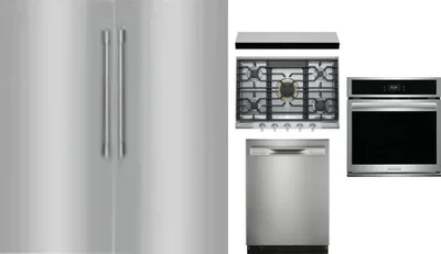 6 Piece Package Includes Refrigerator, Freezer, Cooktop, Wall Oven, Hood And Dishwasher