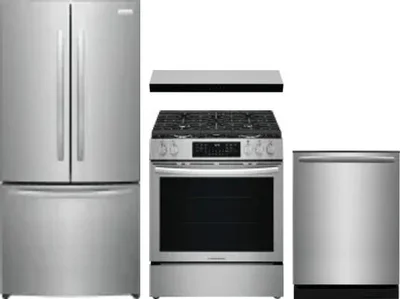 4 Piece Package Includes Refrigerator, Range, Hood And Dishwasher