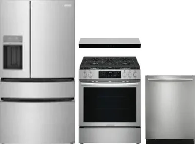 4 Piece Package Includes Refrigerator, Range, Hood And Dishwasher