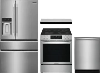 4 Piece Package Includes Refrigerator, Range, Hood And Dishwasher