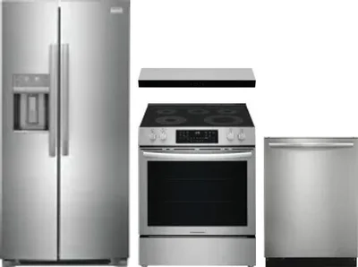 4 Piece Package Includes Refrigerator, Range, Hood And Dishwasher