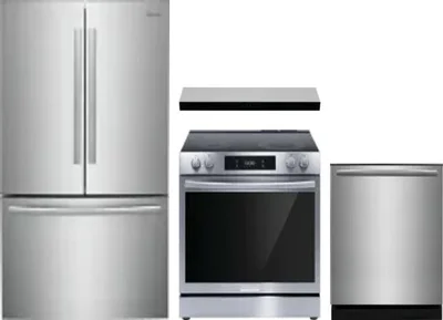 4 Piece Package Includes Refrigerator, Range, Hood And Dishwasher