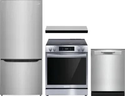 4 Piece Package Includes Refrigerator, Range, Hood And Dishwasher