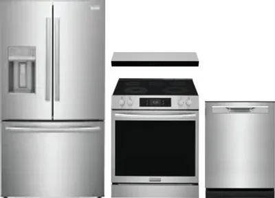 4 Piece Package Includes Refrigerator, Range, Hood And Dishwasher