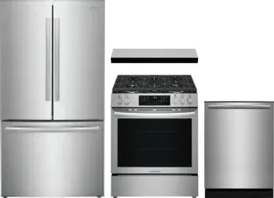 4 Piece Package Includes Refrigerator, Range, Hood And Dishwasher