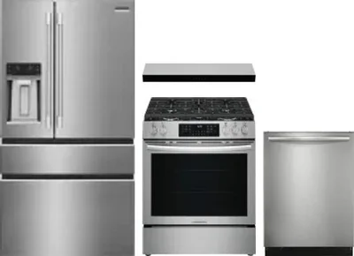 4 Piece Package Includes Refrigerator, Range, Hood And Dishwasher