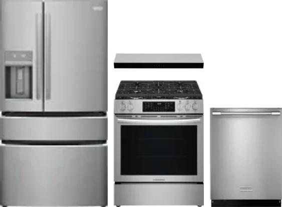 4 Piece Package Includes Refrigerator, Range, Hood And Dishwasher