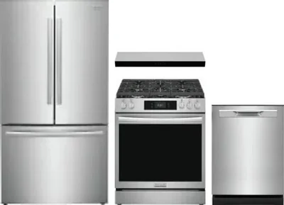 4 Piece Package Includes Refrigerator, Range, Hood And Dishwasher