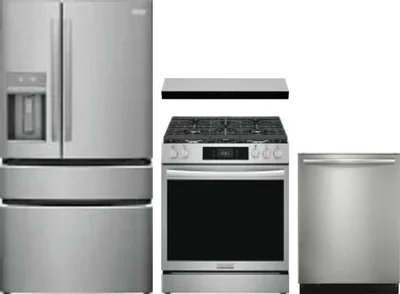 4 Piece Package Includes Refrigerator, Range, Hood And Dishwasher