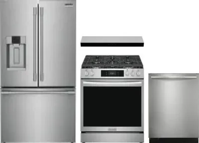 4 Piece Package Includes Refrigerator, Range, Hood And Dishwasher