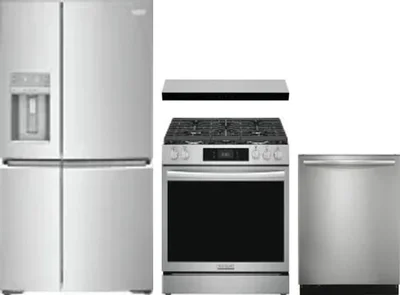 4 Piece Package Includes Refrigerator, Range, Hood And Dishwasher