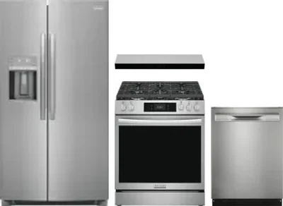 4 Piece Package Includes Refrigerator, Range, Hood And Dishwasher