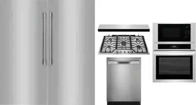 6 Piece Package Includes Refrigerator, Freezer, Cooktop, Wall Oven, Hood And Dishwasher