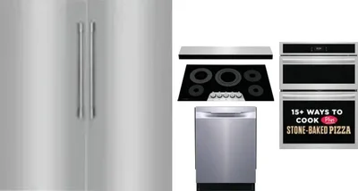 6 Piece Package Includes Refrigerator, Freezer, Cooktop, Wall Oven, Hood And Dishwasher