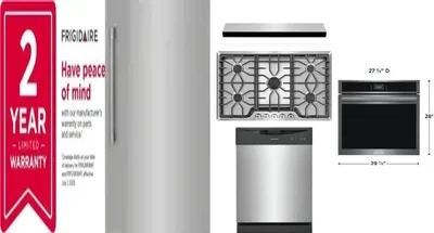 6 Piece Package Includes Refrigerator, Freezer, Cooktop, Wall Oven, Hood And Dishwasher