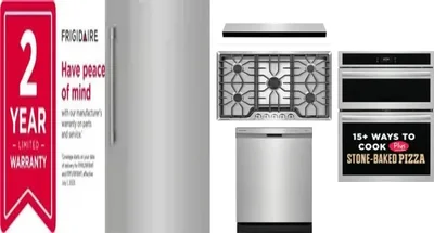 6 Piece Package Includes Refrigerator, Freezer, Cooktop, Wall Oven, Hood And Dishwasher