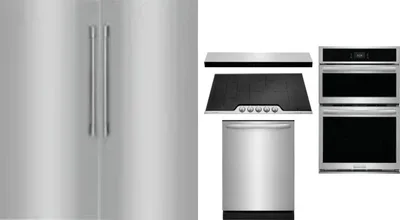 6 Piece Package Includes Refrigerator, Freezer, Cooktop, Wall Oven, Hood And Dishwasher