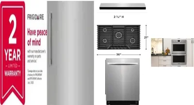 6 Piece Package Includes Refrigerator, Freezer, Cooktop, Wall Oven, Hood And Dishwasher