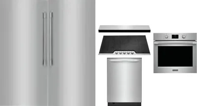 6 Piece Package Includes Refrigerator, Freezer, Cooktop, Wall Oven, Hood And Dishwasher