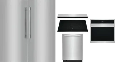 6 Piece Package Includes Refrigerator, Freezer, Cooktop, Wall Oven, Hood And Dishwasher